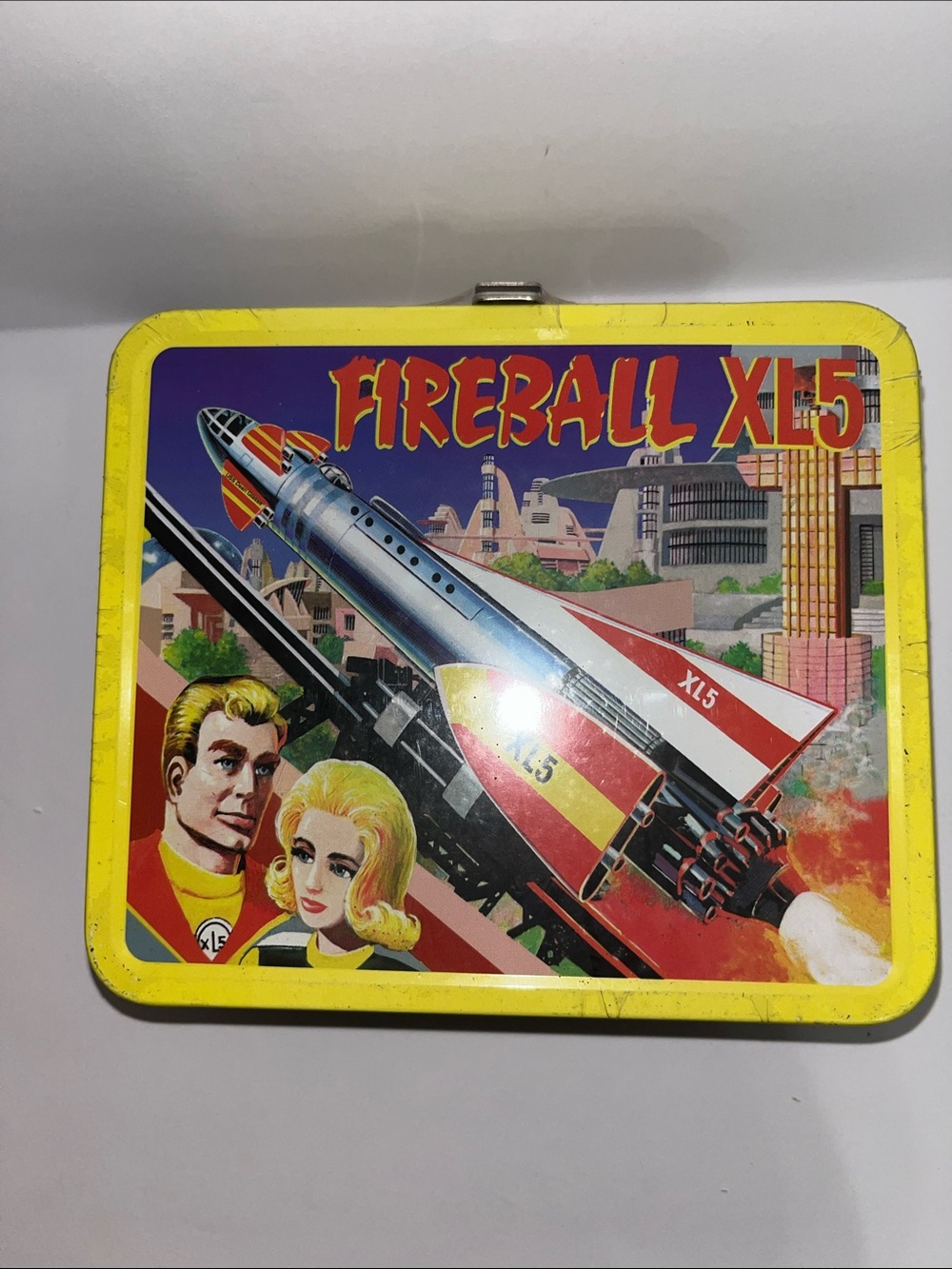 Fireball XL5 Yellow Retro Kids Tin Lunch Box - Picture 6 of 6